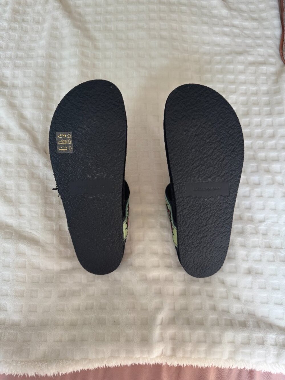 Isabel Marant Leather Embroidered Ebann Slide Sandals Size 38 - Picture 4 of 6